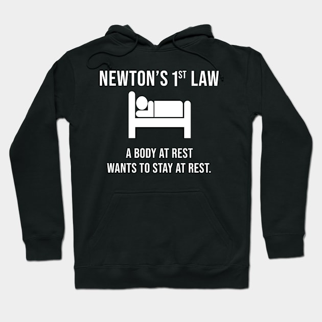 Newton's First Law- Funny Physics Joke Hoodie by ScienceCorner